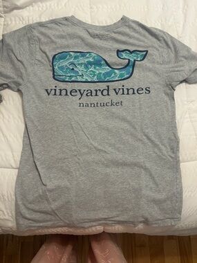 Vineyard Vines Heather Gray Logo Tee